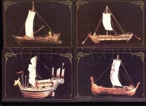 005275 Pies & ancient ships Collection 32 color russian cards