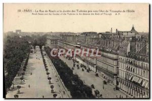 Old Postcard The Paris Rue De Rivoli and the Tuileries Garden taken to the & ...