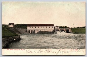 Allegan Michigan~Scenic View @ Big Dam~PM 1907~EC Kropp Pub Vintage Postcard