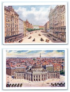 Set of 2~Babenbergerstraße & Burgtheater art prints Vienna Austria Postcards