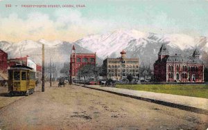 Twenty Fifth Street Streetcar Ogden Utah 1910c postcard