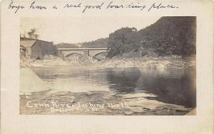 Bellow Falls VT Connecticut River Bridge in 1908 RPPC Postcard