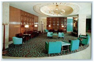 c1960s The Lobby Lounge Hotel Faust Interior Scene Rockford Illinois IL Postcard