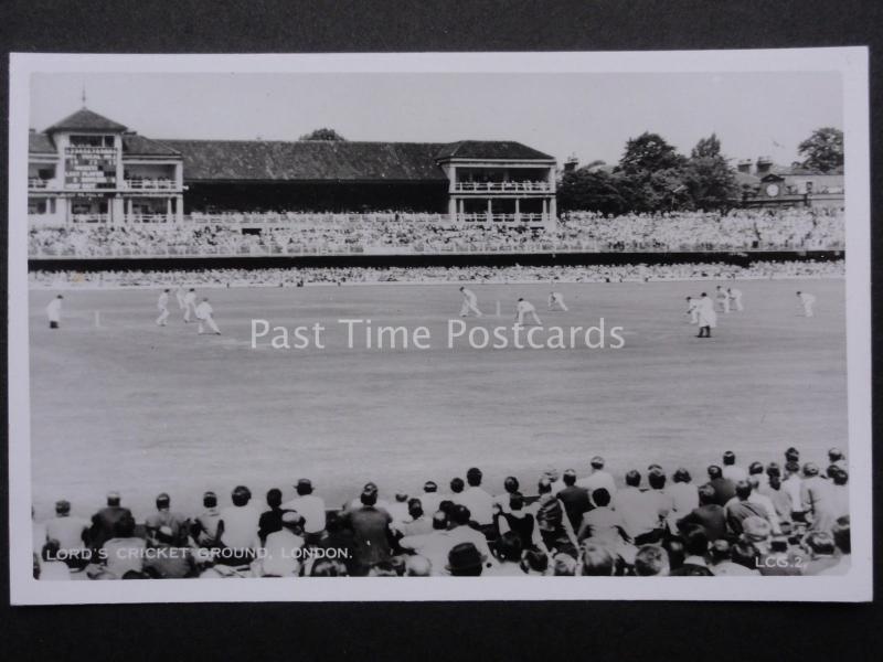 London LORDS CRICKET GROUND MATCH St. Johns Wood - Old RP Postcard by Aerofilms