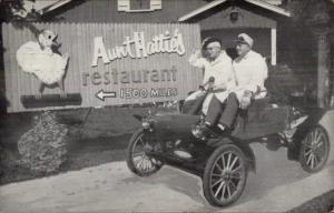 St. Petersburg FL Aunt Hattie's Restaurant Adv Old Car c1950s-60s Postcard