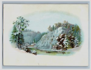 1880s Victorian Trade Card Winter Scenes Snow Mountains Fab! Lot Of 4 #5P