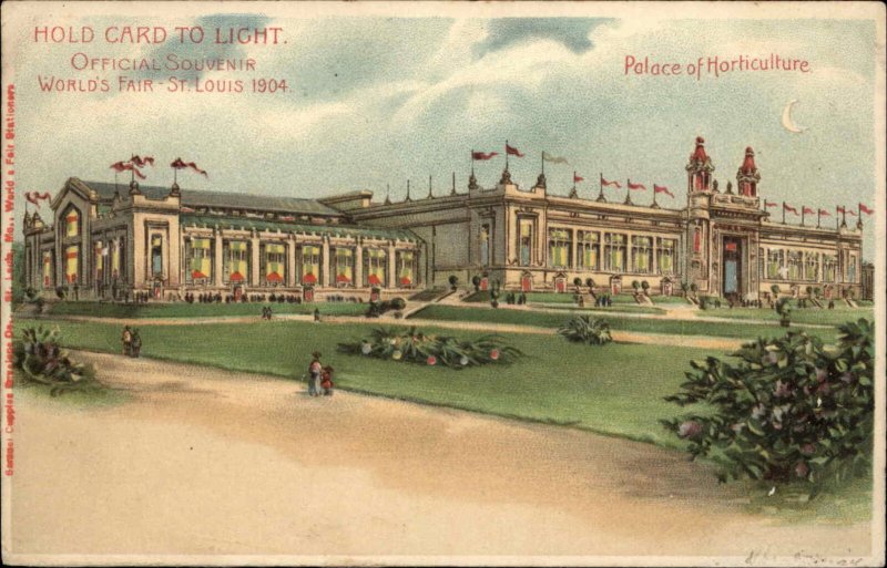 1904 St. Louis World's Fair Palace Horticulture HTL Hold to Light Postcard