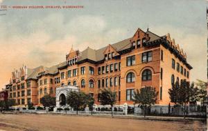 Spokane Washington Gonzaga College Street View Antique Postcard K15758