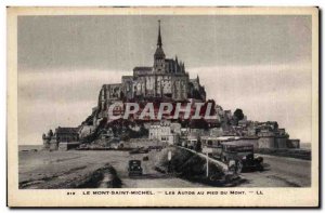 Old Postcard The Mount Saint Michel The cars at the foot of Mt.