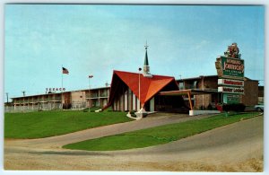 c1950s Madison, WI Howard Johnson Motor Lodge Chrome Photo Fagan Texaco Sign A9