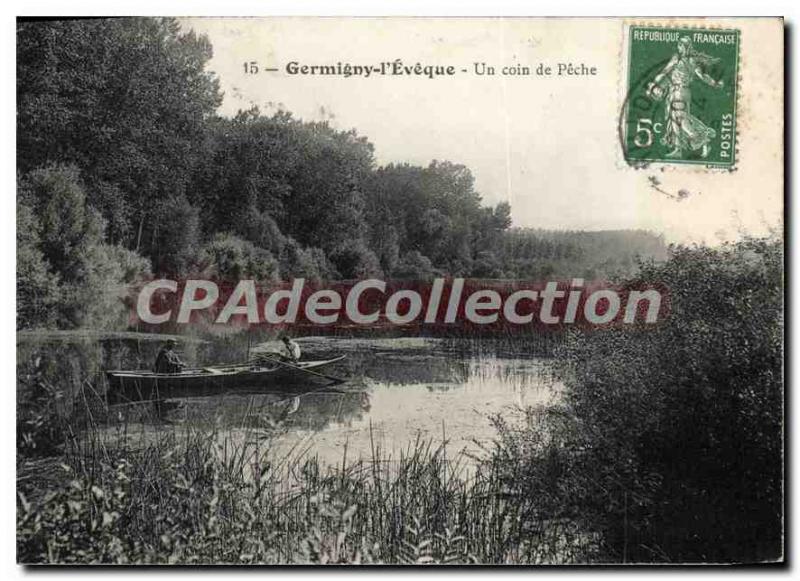 Old Postcard Germigny l'Eveque A corner of Fishing