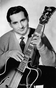 RPPC,  Austrian Singer & Actor FREDDY QUINN with his GUITAR  Real Photo Postcard