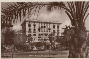 Malta La Spezia E Giardini Albergo Reale Hotel Real Photo Old Postcard