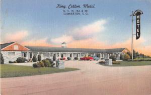 Summerton South Carolina King Cotton Motel Antique Postcard J53011