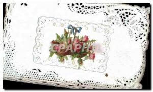 Old Postcard Fantasy Flowers Embroidery