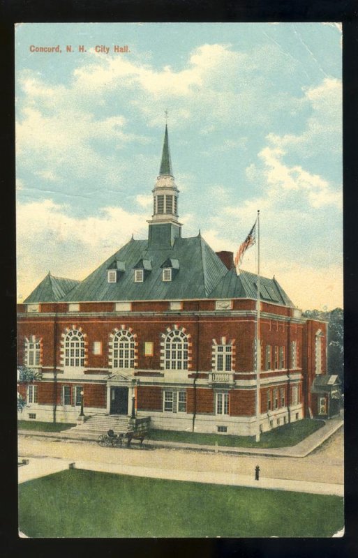 Concord, New Hampshire/NH Postcard, City Hall, 1911!