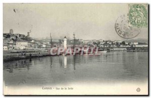 Postcard Old Lighthouse Cannes the jetty boat View