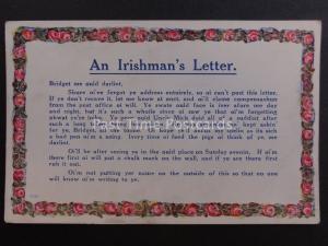 Ireland (Irish Verse) AN IRISHMAN'S LETTER - Old Postcard