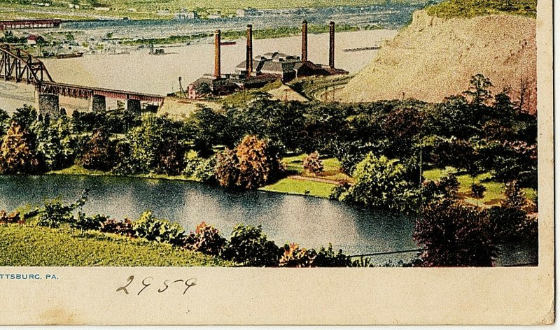 1907-1915 Pittsburgh PA Carnegie Lake and Allegheny River RARE Old DB Postcard