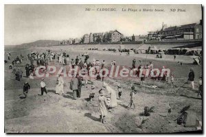 Old Postcard Cabourg Beach at low Maree