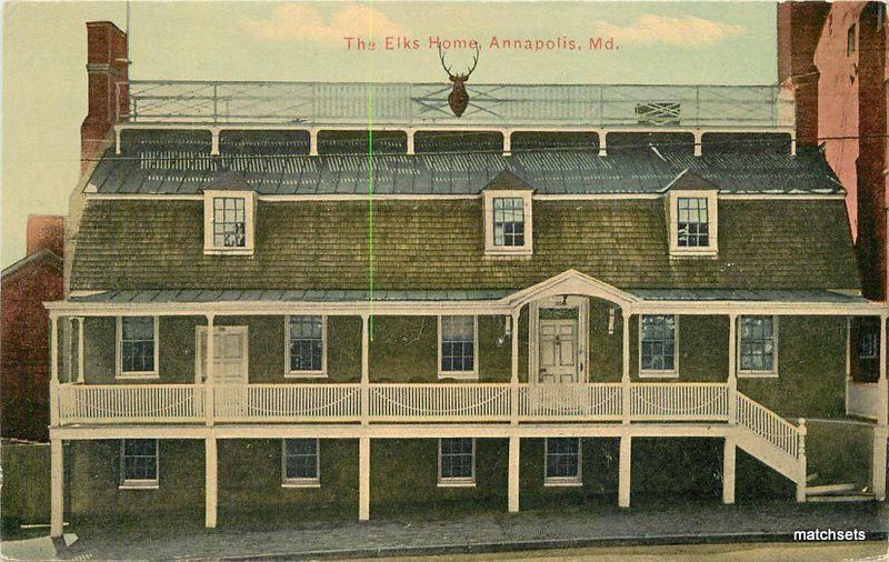 Annapolis Maryland C-1910 Fraternal Elk Home Jones postcard 10779