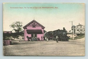 Provincetown Railway Railroad RR Train Station Depot Massachusetts Postcard