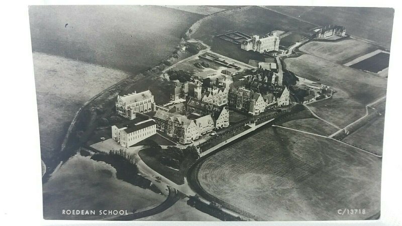 Vintage Postcard Roedean School and Surrounding Area Aerial View Sussex RPPC