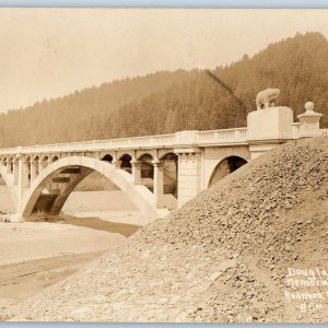 c1930s CA Redwood Hwy RPPC Douglas Memorial Bridge Peterson #864 Real Photo A193