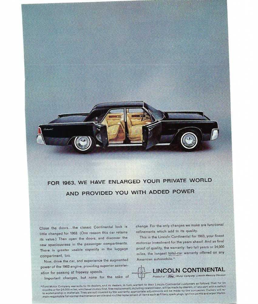 Vintage Magazine Ad - 1963 Lincoln Continental & Checker Automobiles ...