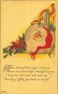 F96/ Santa Claus Christmas Postcard c1910 Stockings Hat 20