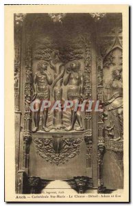 Old Postcard Auch Cathedrale St. Mary Choir Detail Adam and Eve