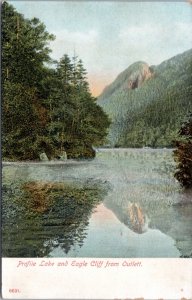 Postcard NH White Mountains - Profile Lake and Eagle Cliff from Outlett