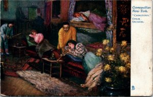 Postcard NY Raphael Tuck - New York Chinatown Opium Smokers No.6601 C.1907 L6
