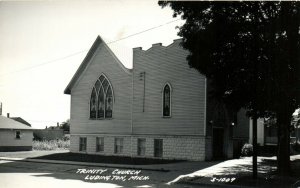 PC CPA US, MICH, LUDINGTON, TRINITY CHURCH, REAL PHOTO Postcard (b14943)