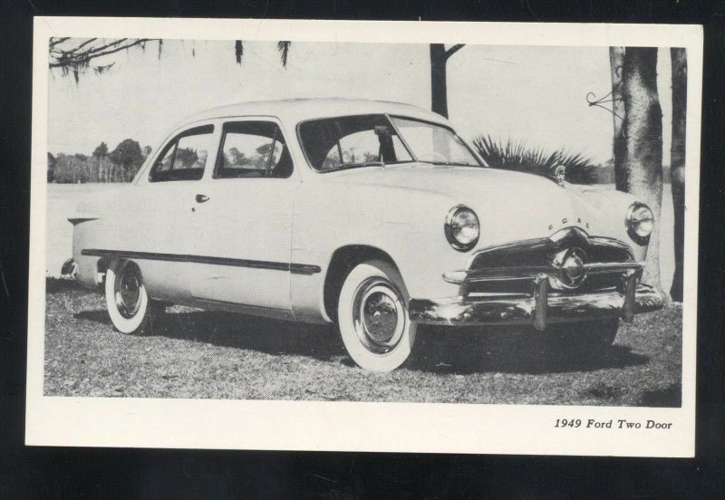 1949 FORD TWO DOOR SHOEBOX VINTAGE CAR DEALER ADVERTISING POSTCARD