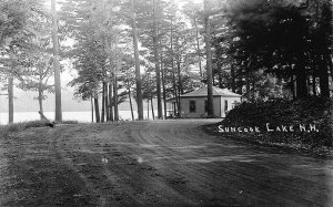 Suncook Lake Dirt Road Lake View Real Photo Postcard