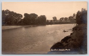 Saco River Fryeburg Maine ME Nature Attractions Antique RPPC Photo Postcard