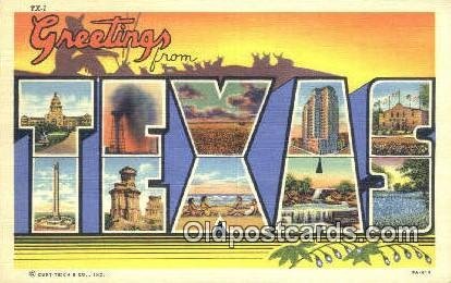 Texas USA Large Letter Town Unused 