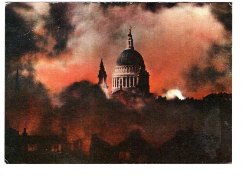 St Paul's Cathedral During 1940 Fire, London, England