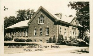 IL, Onarga, Illinois, Military School, Auditorium, RPPC