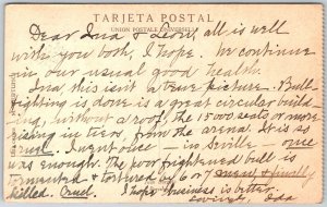 Spain 1920s M. Bertuchi Artist Signed Postcard Bullfight