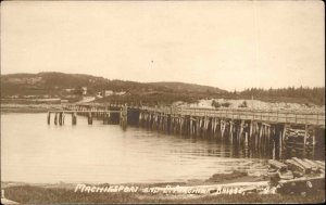 Machiasport & East Machias ME Maine Bridge c1915 Real Photo Postcard