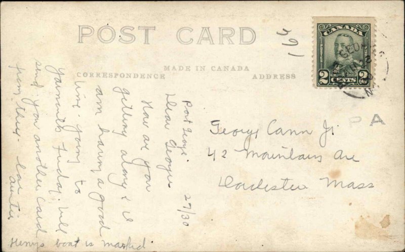 Port George Nova Scotia Lighthouse c1930 Real Photo Postcard