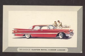 1959 DODGE ROYAL LANCER CUSTOM VINTAGE CAR DEALER ADVERTISING POSTCARD