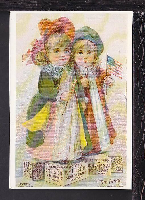 Scott's Emulsion,Trade Card,Reproduction Postcard BIN 