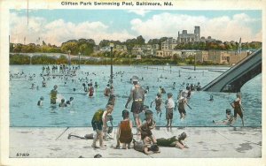 Baltimore Maryland Clifton Park Swimming Pool Levin #8789 1920s Postcard 11612