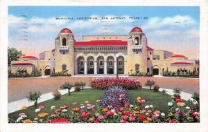 San Antonio Texas~Municipal Auditorium (WWI Memorial Building)~1940 Postcard
