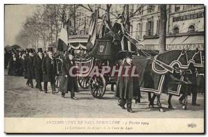 Postcard Old Burial Paul Deroulede February 3, 1914 The hearse departing from...