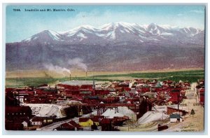 c1950's Leadville & Mt. Massive Snowcapped Smokestacks View Colorado CO Postcard