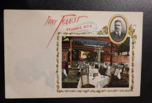 Mint USA Advertising Postcard Tony Faust Restaurant St Louis MO Roof Garden